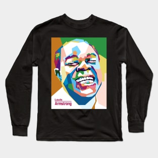 Abstract Colorful Louis Armstrong in WPAP Long Sleeve T-Shirt